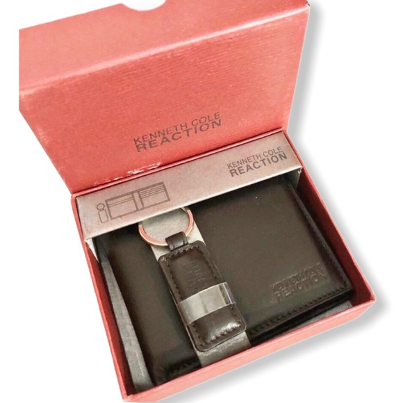 Reaction Kenneth Cole Other - 🍀Kenneth Cole Reaction Brown Leather Wallet Set